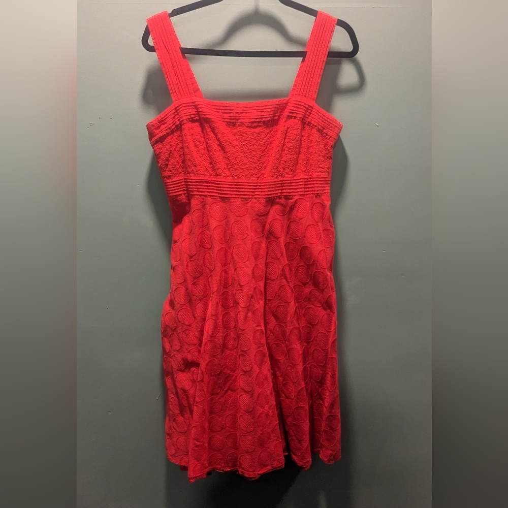 Bright coral red midi dress